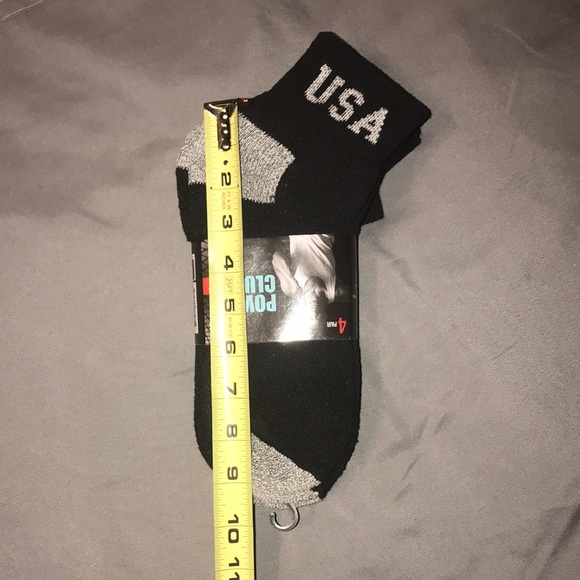 4-pair Power Club Sport Socks, Black/Gray, Men’s size 9-11, New! - Picture 9 of 10